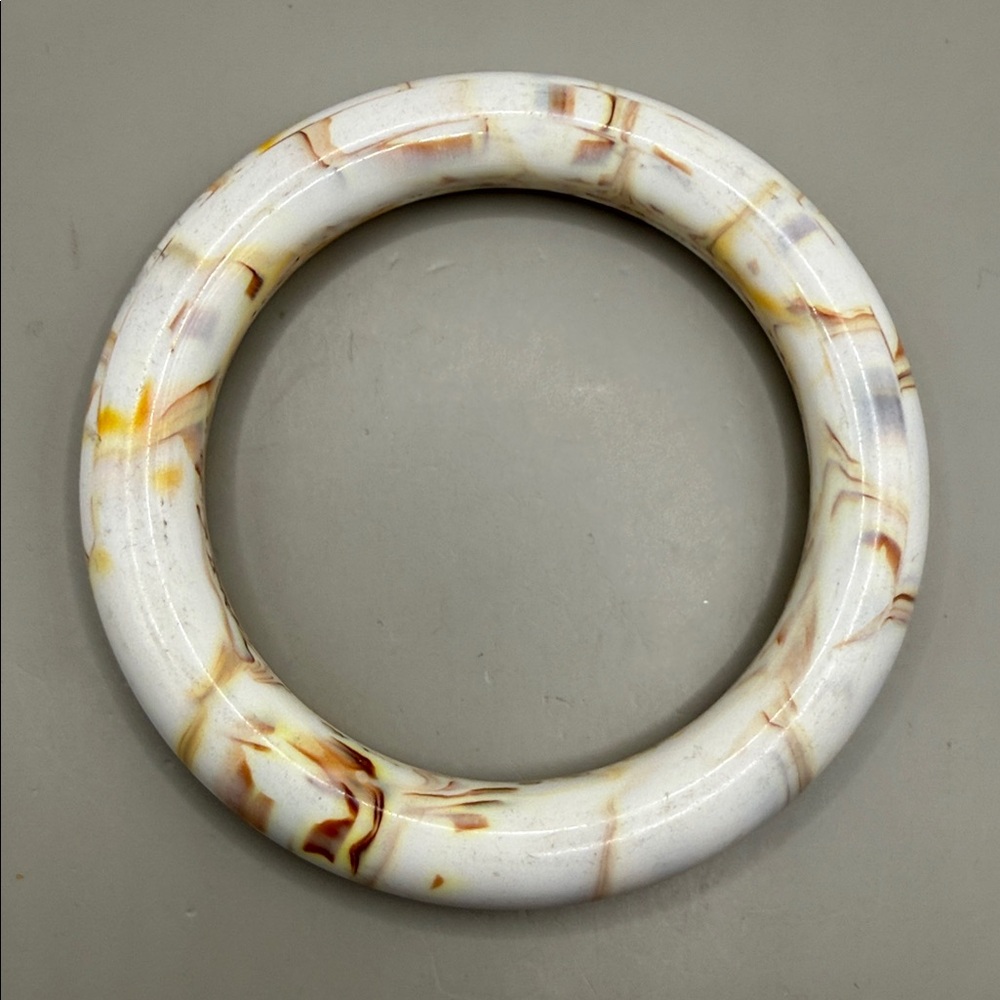 Vintage White and Cream Bangle Acrylic Bangle Cuff Statement Bracelet